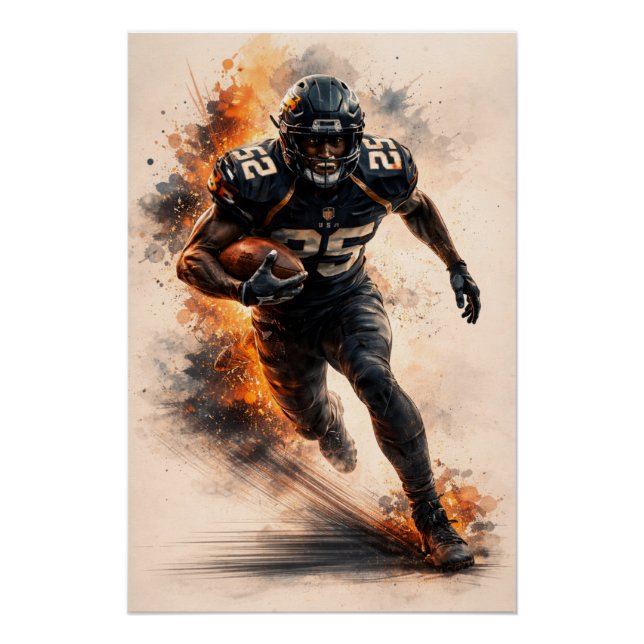 Ruée Implacable – Affiche de Football Puissance (Devant)