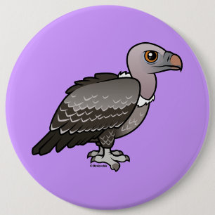 Rueppell's Vulture 6 Inch Round Button