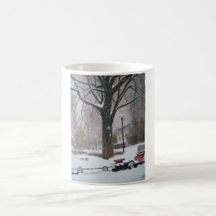 Rues de Chicago sur une tasse de jour d'hiver