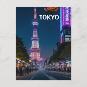 Rues de Tokyo la nuit Carte postale