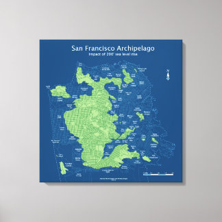 Rues immergées de San Francisco-24"x24", toile