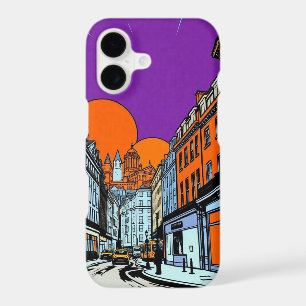 Rues Urbaines au Coucher de Soleil Pop Art iPhone 