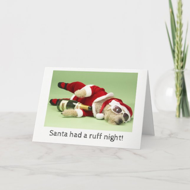 Ruff Night Santa Xmas Card (Front)