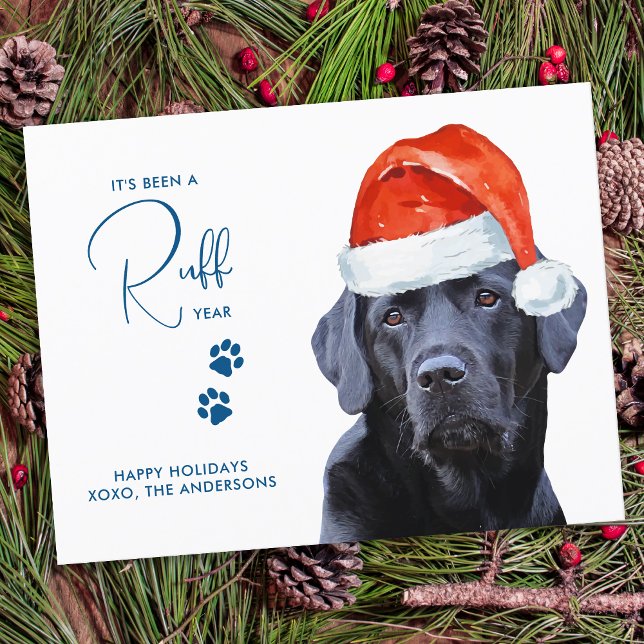Ruff Year Funny Christmas Quarantine Face Mask Dog Holiday Card (Creator Uploaded)