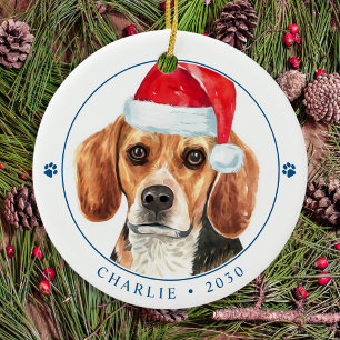 Ruff Year Funny Dog Beagle Quarantine Christmas Ceramic Ornament