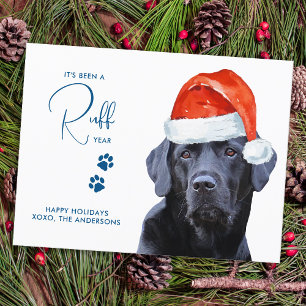 Ruff Year Pandemic Dog Face Mask Covid Holiday Postcard