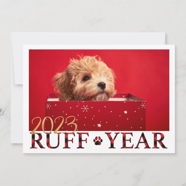 Ruff Year Puppy Love Christmas Card (Front)