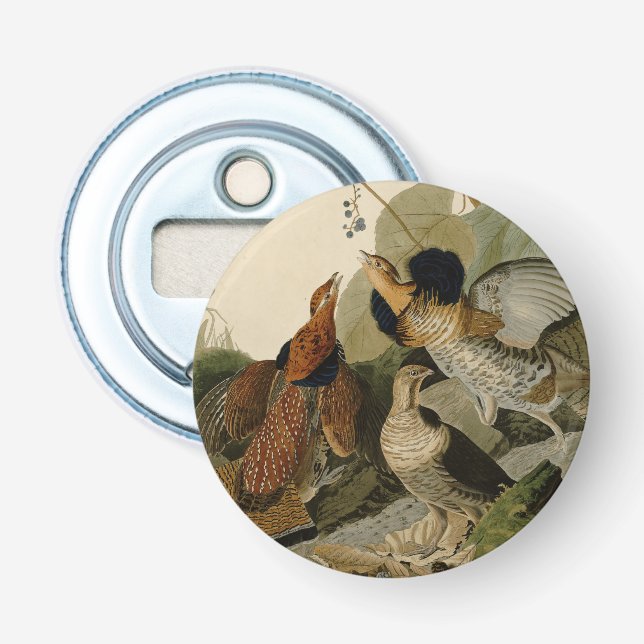 Ruffed Grouse Audubon Game Bird Bottle Opener (Front)