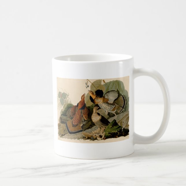 Ruffed Grouse Audubon Game Bird Coffee Mug (Right)