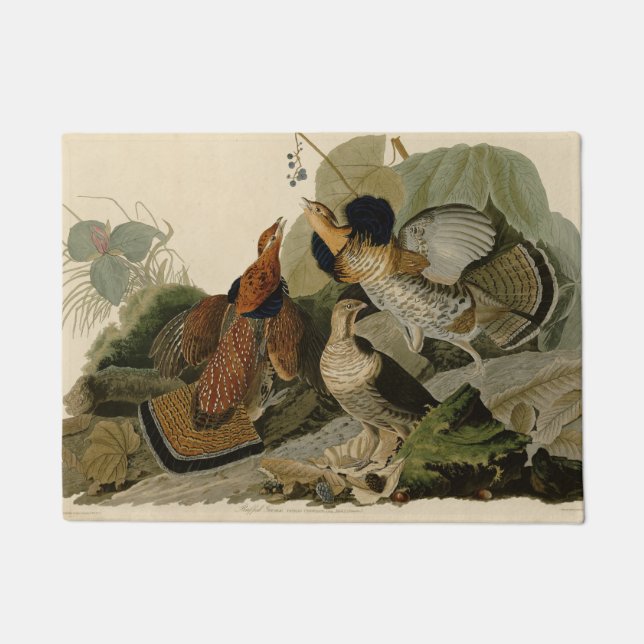Ruffed Grouse Audubon Game Bird Doormat (Front)