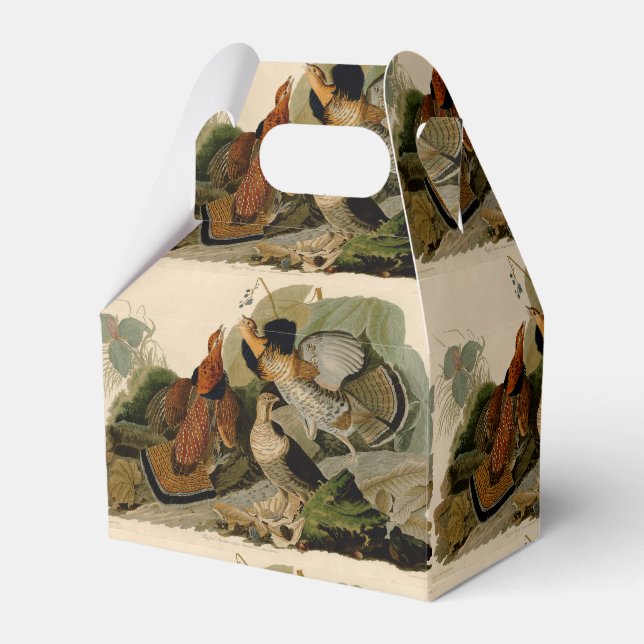 Ruffed Grouse Audubon Game Bird Favor Box (Front Side)