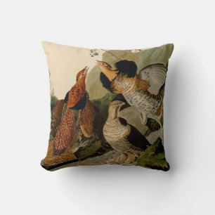 Ruffed Grouse Audubon Game Bird Throw Pillow