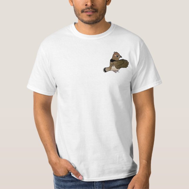 Ruffed Grouse (drumming) T-Shirt (Front)