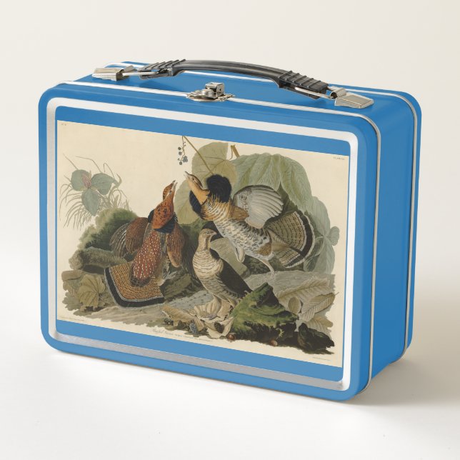Ruffed Grouse - from Audubon's Birds of America Metal Lunch Box (Front)