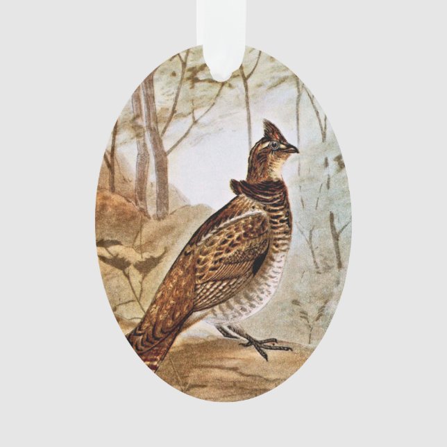 Ruffed Grouse Ornament (Front)