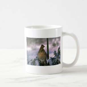 Ruffed Grouse perched in snowy tree Coffee Mug