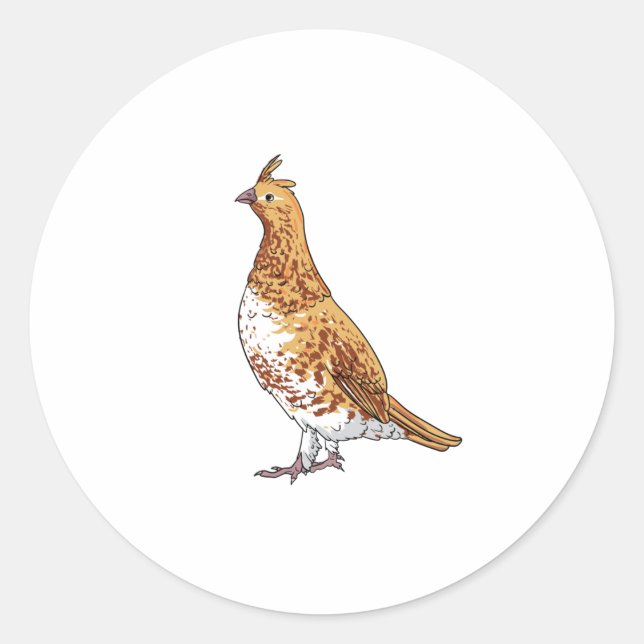 Ruffed Grouse State Bird of Pennsylvania Classic Round Sticker (Front)