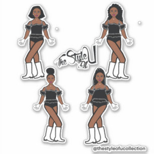 Ruffle Majorette / Stickers Danseuse Diamant Noir