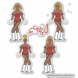 Ruffle Majorette / Stickers Danseuse Diamant Rouge