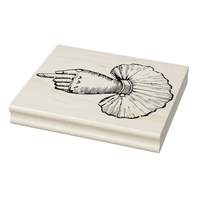 Ruffled Finger Pointing Rubber Art Stamp (Stamp)
