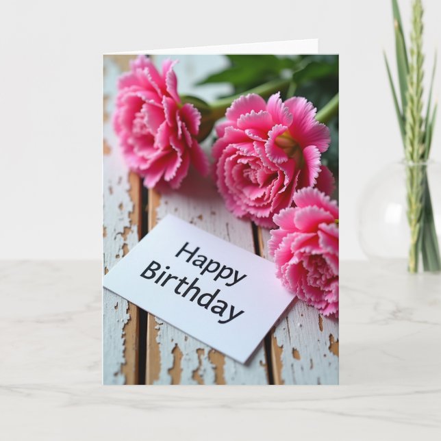 Ruffled Fuchsia Birthday Card (Front)