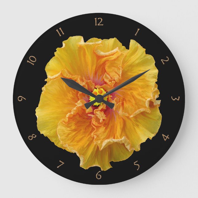 Ruffled Hibiscus Bloom Large Clock (Front)