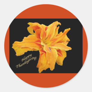 Ruffled Orange Lily Thanksgiving Stickers