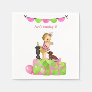 Ruffled Pants Baby Girl Dachshund Napkins