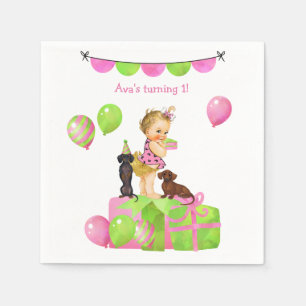 Ruffled Pants Baby Girl Dachshund Napkins