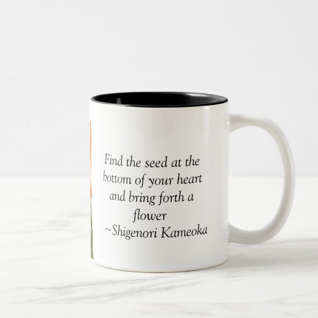 Ruffled ranunculus Two-Tone coffee mug (Right)