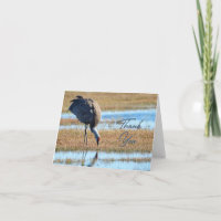 Ruffled Sandhill Crane Photo Thank You Card