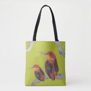 Rufous Backed Kingfishers on a Tote Bag