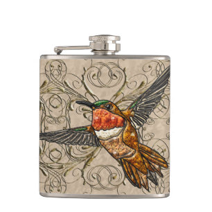 Rufous Hummingbird Hip Flask