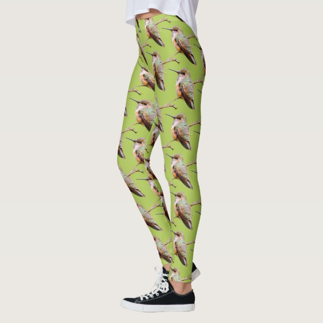 Rufous Hummingbird Sitting in the California Lilac Leggings (Left)