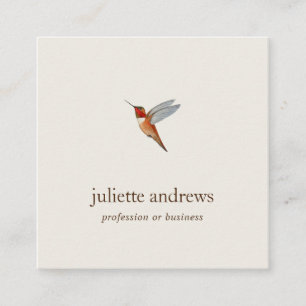 Rufous Hummingbird Square Business Card