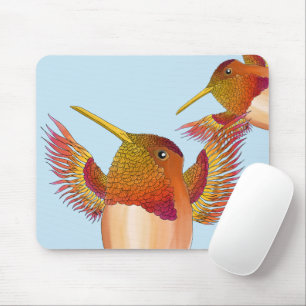 Rufous Hummingbirds on a Mouse Pad