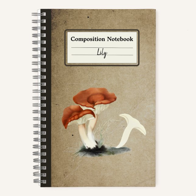 Rufous Milkcap Mushroom Personalized Composition Notebook (Front)