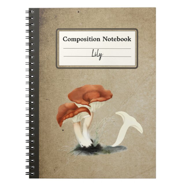 Rufous Milkcap Mushroom Personalized Composition Notebook (Front)