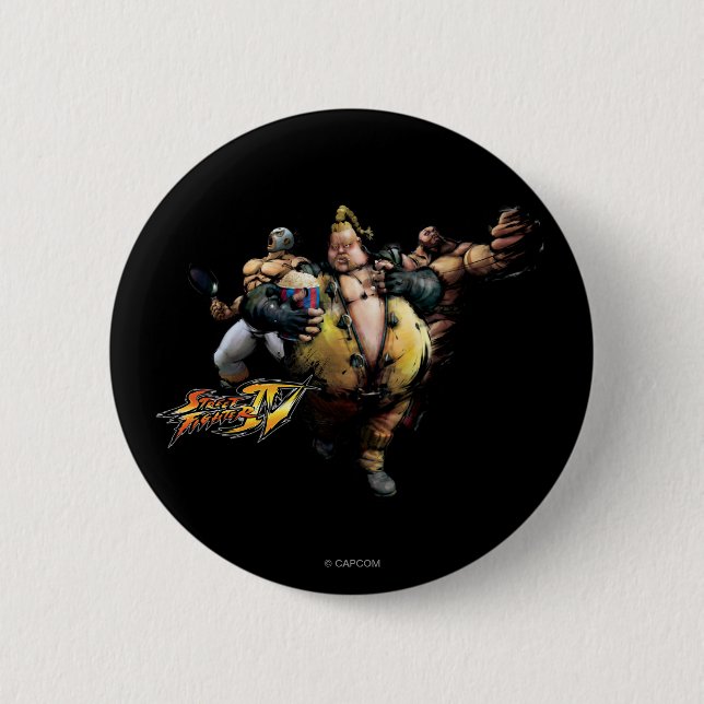 Rufus, El Fuerte & Zangief 2 Inch Round Button (Front)