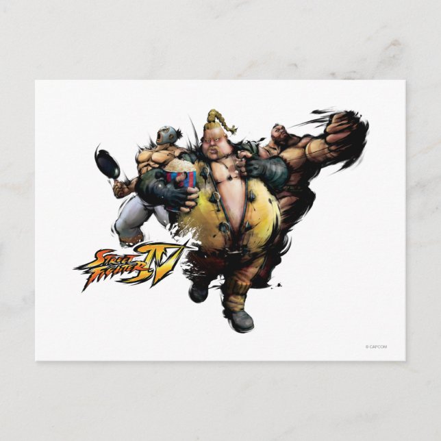 Rufus, El Fuerte & Zangief Postcard (Front)
