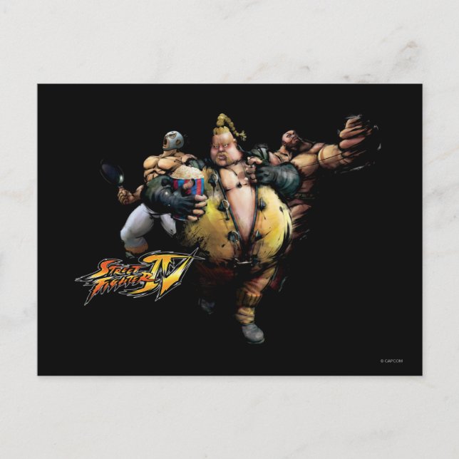Rufus, El Fuerte & Zangief Postcard (Front)