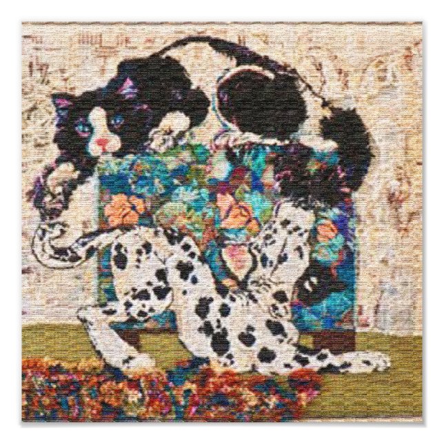 Rug Burn Chase Dog and Cat Photo Print (Front)