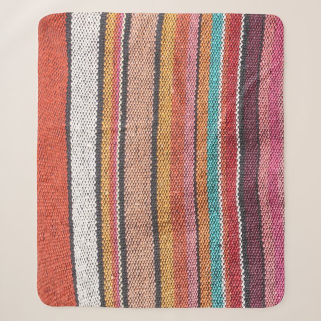 Rug Richness: Mexican Peruvian Textures Sherpa Blanket (Front)