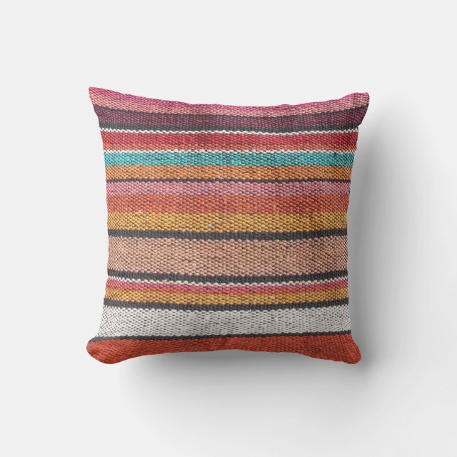 Rug Richness: Mexican Peruvian Textures Throw Pillow (Front)