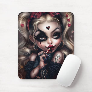 Rug Sourie Woman with Clown Makeup 11 Mouse Pad