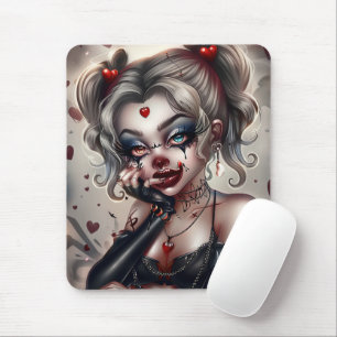 Rug Sourie Woman with Clown Makeup 9 Mouse Pad