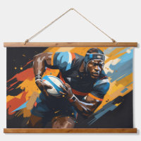 Rugby Action Sport Painting Abstract Art Decor