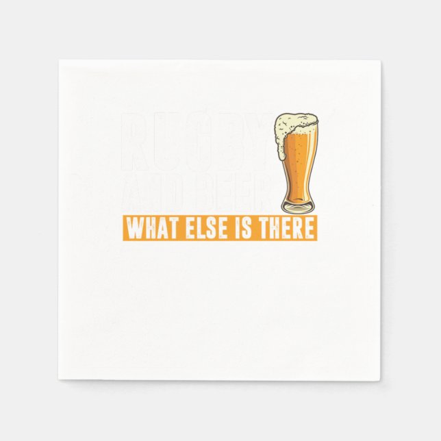 Rugby And Beer Rugby Player Rugby Team Gift Napkin (Front)