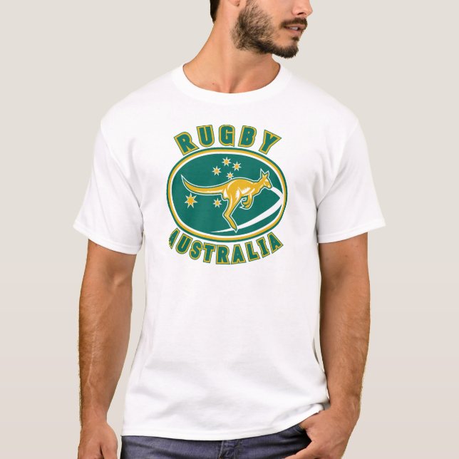 rugby australia kangaroo wallaby aussie T-Shirt (Front)