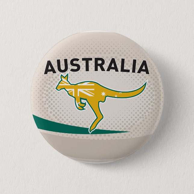 Rugby Ball Australia kangaroo wallaby 2 Inch Round Button (Front)